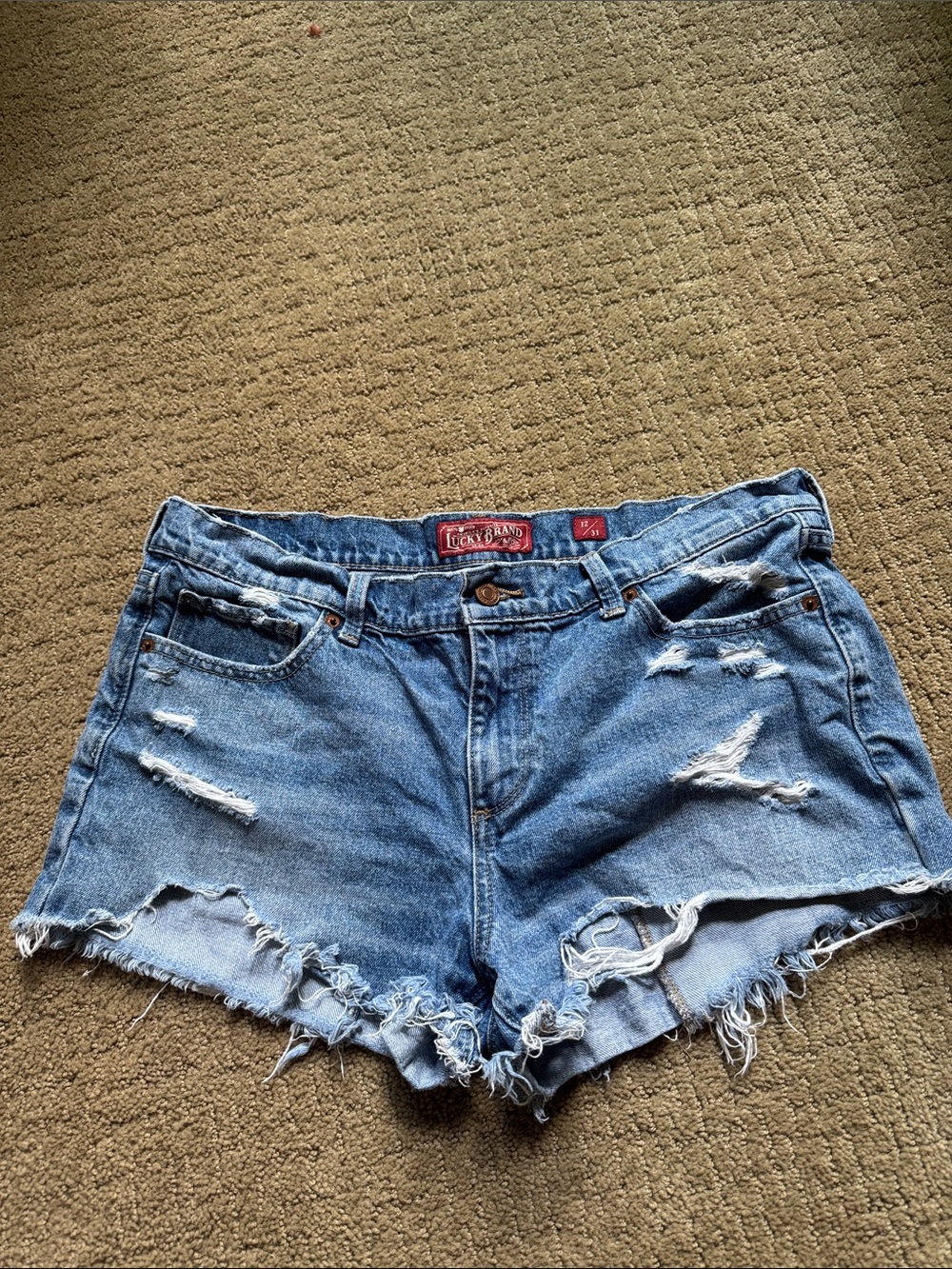 Lucky Brand Light Blue Distressed Denim Cutoff Shorts
